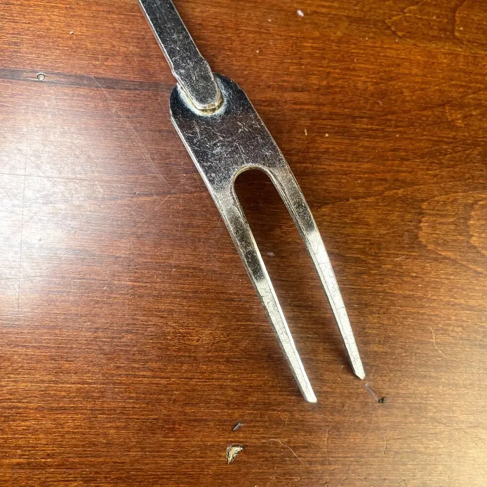 Vintage EKCO Serving Fork White Dutch Tulip Folk Art Floral MCM